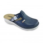 Saboti medicali, de dama, din piele, Leon V260, bleumarin