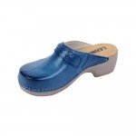 Saboti ortopedici dama Leon PU154, albastru/alb