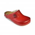 Saboti medicali, de dama, din piele, Leon 801, rosu