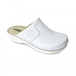 Saboti medicali, de dama, din piele, Leon 360, alb