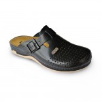 Saboti medicali, de barbati, din piele Leon 700M, negru