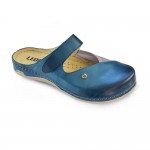 Saboti medicali, de dama, din piele, Leon 953, bleumarin