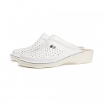 Saboti medicali, de barbati, din piele, Leon V200, alb