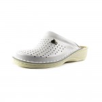 Saboti medicali, de barbati, din piele, Leon V200, alb