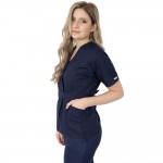 Bluza kimono cu maneca scurta, Lotus 2, bleumarin