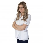 Bluza kimono cu maneca scurta, Lotus 2, alb