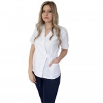 Bluza kimono cu maneca scurta, Lotus 2, alb