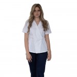 Bluza kimono cu maneca scurta, Lotus 2, alb