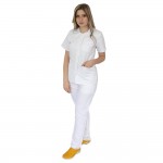 Bluza asimetrica cu capse, Lotus 2, alb