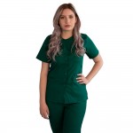 Bluza asimetrica cu capse, Lotus 2, verde hunter