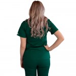 Bluza asimetrica cu capse, Lotus 2, verde hunter