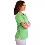 Bluza asimetrica cu capse, Lotus 2, verde island