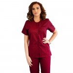 Bluza asimetrica cu capse, Lotus 2, visiniu