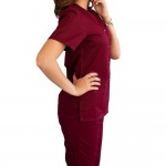 Bluza asimetrica cu capse, Lotus 2, visiniu