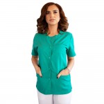 Bluza asimetrica cu capse, Lotus 2, verde chirurgical
