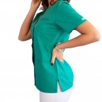 Bluza asimetrica cu capse, Lotus 2, verde chirurgical