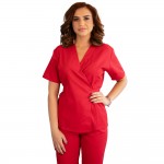 Bluza kimono cu maneca scurta, Lotus 2, rosu