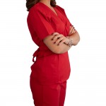 Bluza kimono cu maneca scurta, Lotus 2, rosu