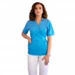 Bluza kimono cu maneca scurta, Lotus 2, albastru deschis