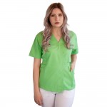 Bluza kimono cu maneca scurta, Lotus 2, verde island