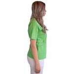 Bluza kimono cu maneca scurta, Lotus 2, verde island