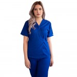 Bluza kimono cu maneca scurta, Lotus 2, albastru royal