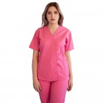 Bluza kimono cu maneca scurta, Lotus 2, roz prafuit