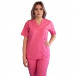 Bluza kimono cu maneca scurta, Lotus 2, roz prafuit