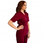 Bluza kimono cu maneca scurta, Lotus 2, visiniu