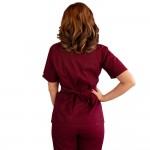 Bluza kimono cu maneca scurta, Lotus 2, visiniu