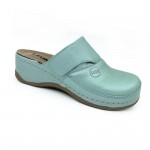 Saboti medicali, de dama, din piele, Leon 2019, turcoaz