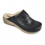 Saboti medicali, de dama, din piele, Leon 3100, negru