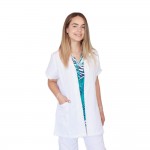 Bluza alba cu rever si maneca scurta, pentru femei - B17