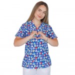 Bluza medicala imprimata Lotus 1, Multi Heart