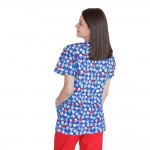 Bluza medicala imprimata Lotus 1, Multi Heart