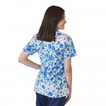 Bluza medicala imprimata, bumbac si elastan, Spring