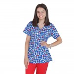 Bluza medicala imprimata Lotus 1, Multi Heart