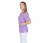 Bluza in V cu fermoar si maneca scurta, Lotus 2, mov