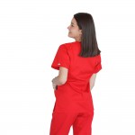 Bluza asimetrica cu capse, Lotus 2, rosu