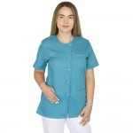 Bluza asimetrica cu capse, Lotus 2, turcoaz