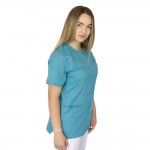 Bluza asimetrica cu capse, Lotus 2, turcoaz