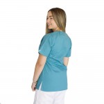 Bluza asimetrica cu capse, Lotus 2, turcoaz