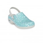 Saboti medicali din piele naturala, lavabili, cu bareta, Nursingcare Wash'Go Paris, Sweet Aqua