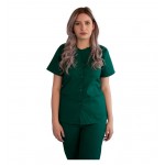 Bluza asimetrica cu capse Lotus 2, culoare verde hunter, marimi extra large