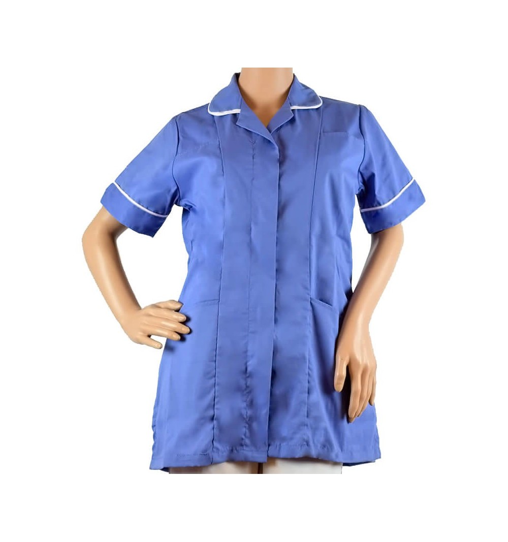 Bluza medicala fermoar/rever Lotus 1, LIR2, culoare albastru ciel, marimi extra large