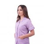 Bluza medicala fermoar/rever Lotus 1, LIR2, culoare lila, marimi extra large