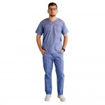 Costum medical unisex, Lotus 2, Basic 1, culoare albastru ciel, marimi extra large