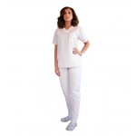 Costum medical unisex, Lotus 2, Basic 1, culoare alb, marimi extra large