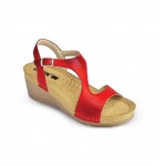 Sandale dama, de vara, din piele, Leon 1050, rosu