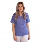 Bluza kimono cu maneca scurta, Lotus 2, albastru ciel